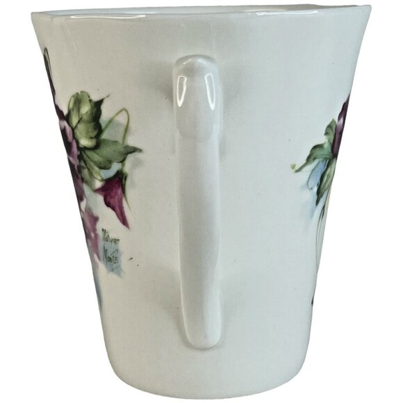 2 Royal Patrician Fine Bone China Mugs Pink & Purple Pansies Staffordshire bd&s - Picture 13 of 15